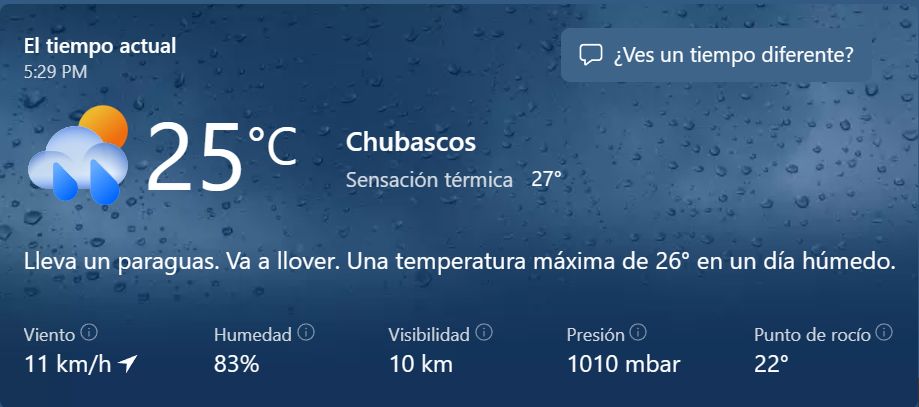Clima para el 26 de mayo.