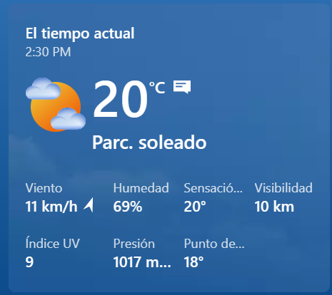 El clima 7 de Abril.