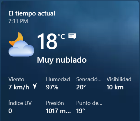 Clima para el 17 de abril.