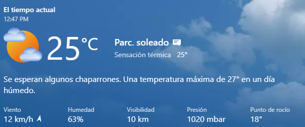 Clima para el 23 de Abril.