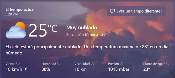 Clima para el 19 de mayo.