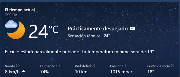 Clima para el 2 de mayo.