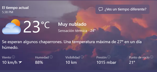 Clima para el 24 de mayo.