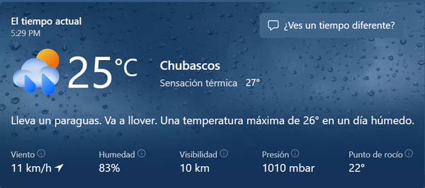 Clima para el 26 de mayo.