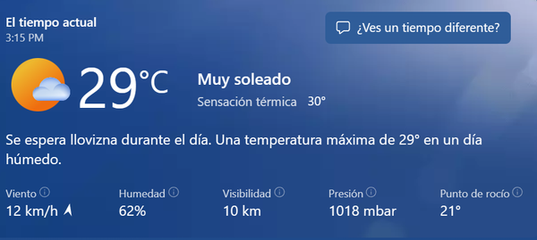 Clima para el 7 de Mayo.