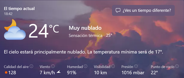 Clima para el 1 de Julio.